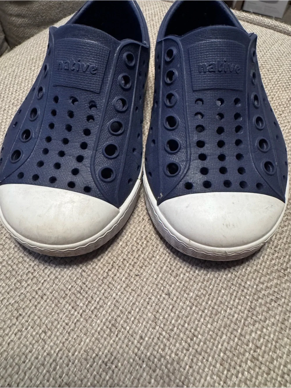 Native Toddler C6  Slip-On Water Shoes in Navy and White